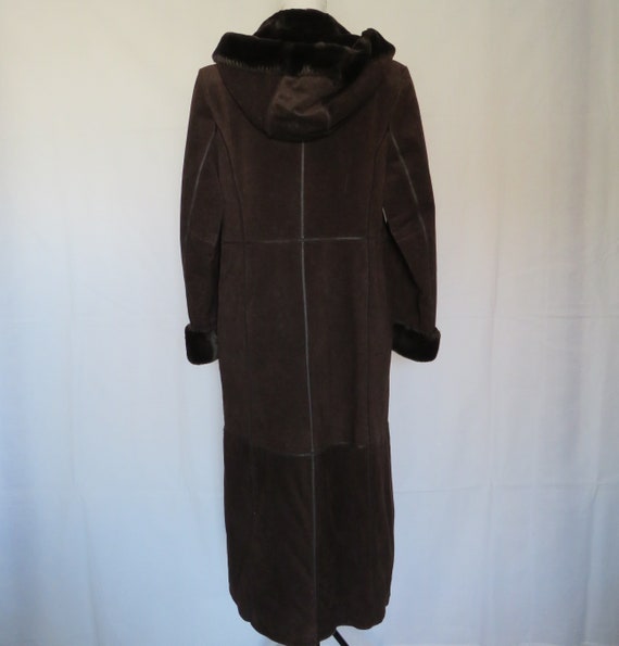 Gallery Brown Leather Suede Faux Fur Hooded Women… - image 3