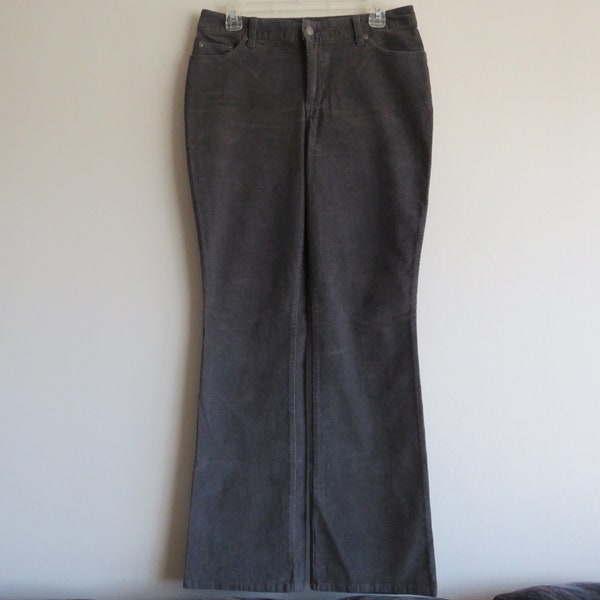 Women’s St. John’s Bay Secretly Slender Gray Corduroy Bootcut Jeans Pants Size 8