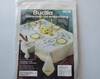 Bucilla Set of 4 Dinner Napkins 16” x 16” Brown Tablecloth for Embroidery kit #48586