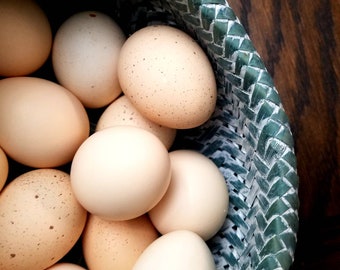Hand Blown Bantam Chicken Eggs | Farmhouse Easter Decor