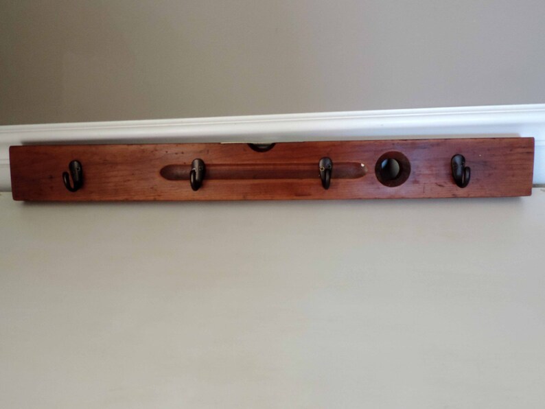 Antique Wood Level Coat Rack Wall Hooks Primitive Man Cave & Etsy