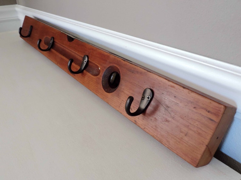 Antique Wood Level Coat Rack Wall Hooks Primitive Man Cave & Etsy