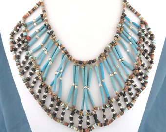 Large Art Deco Vintage Cleopatra Egyptian Style Necklace