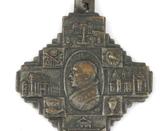 1950 - ANNO SANTO - Vintage Pope Pie XII Catholic Cross Medal