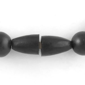 Chunky Vintage Carved Black Exotic Wood Beads Boho Style Necklace 17 image 6