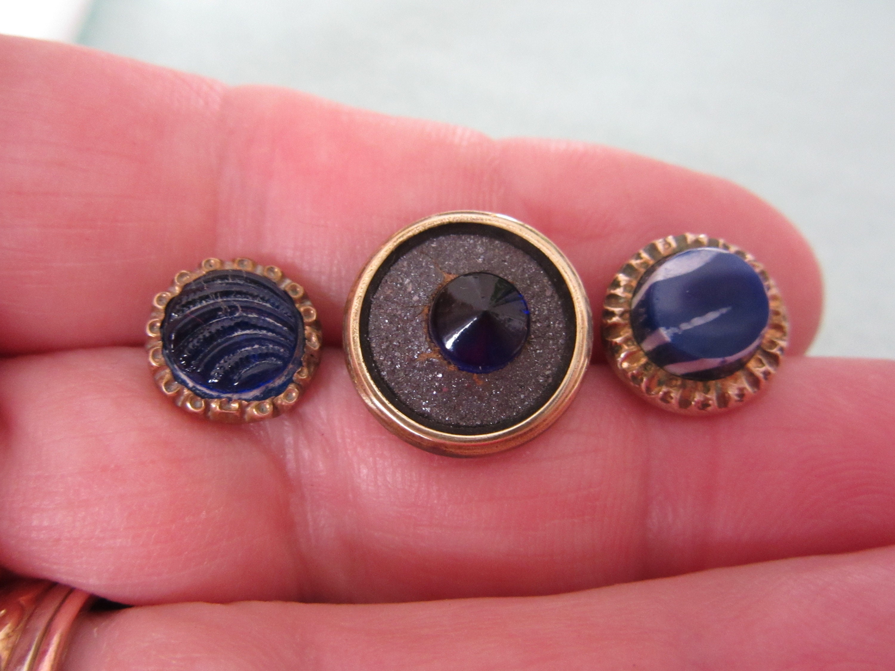 copper luster door knocker with flowers pretty Set of 8 antique 19th