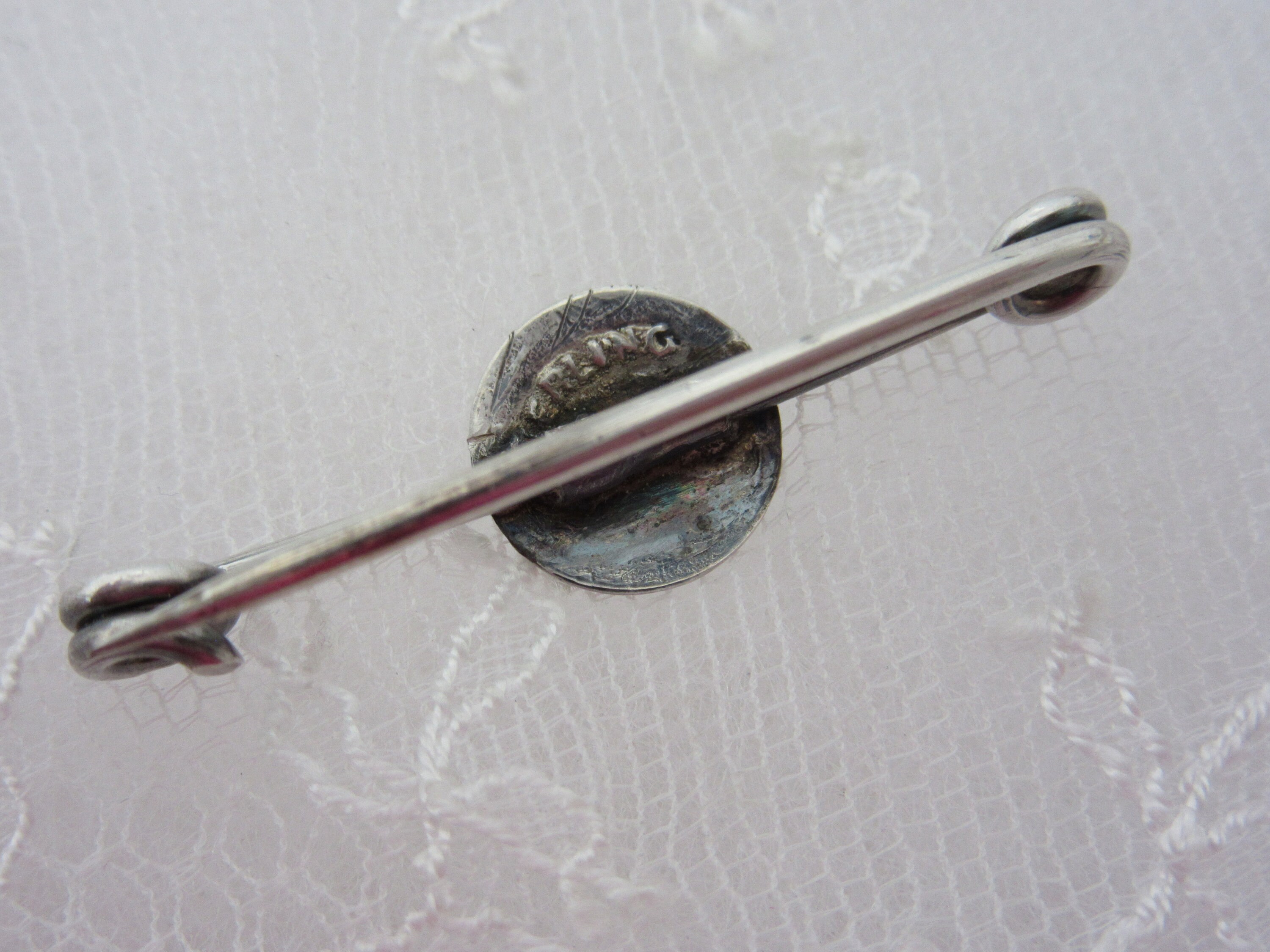 Antique dress pin enamel and sterling silver Edwardian era Etsy
