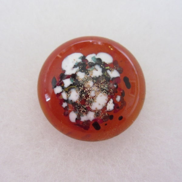 Medium vintage glass sewing button - art glass by Theresa Rarig - chunky! Art glass