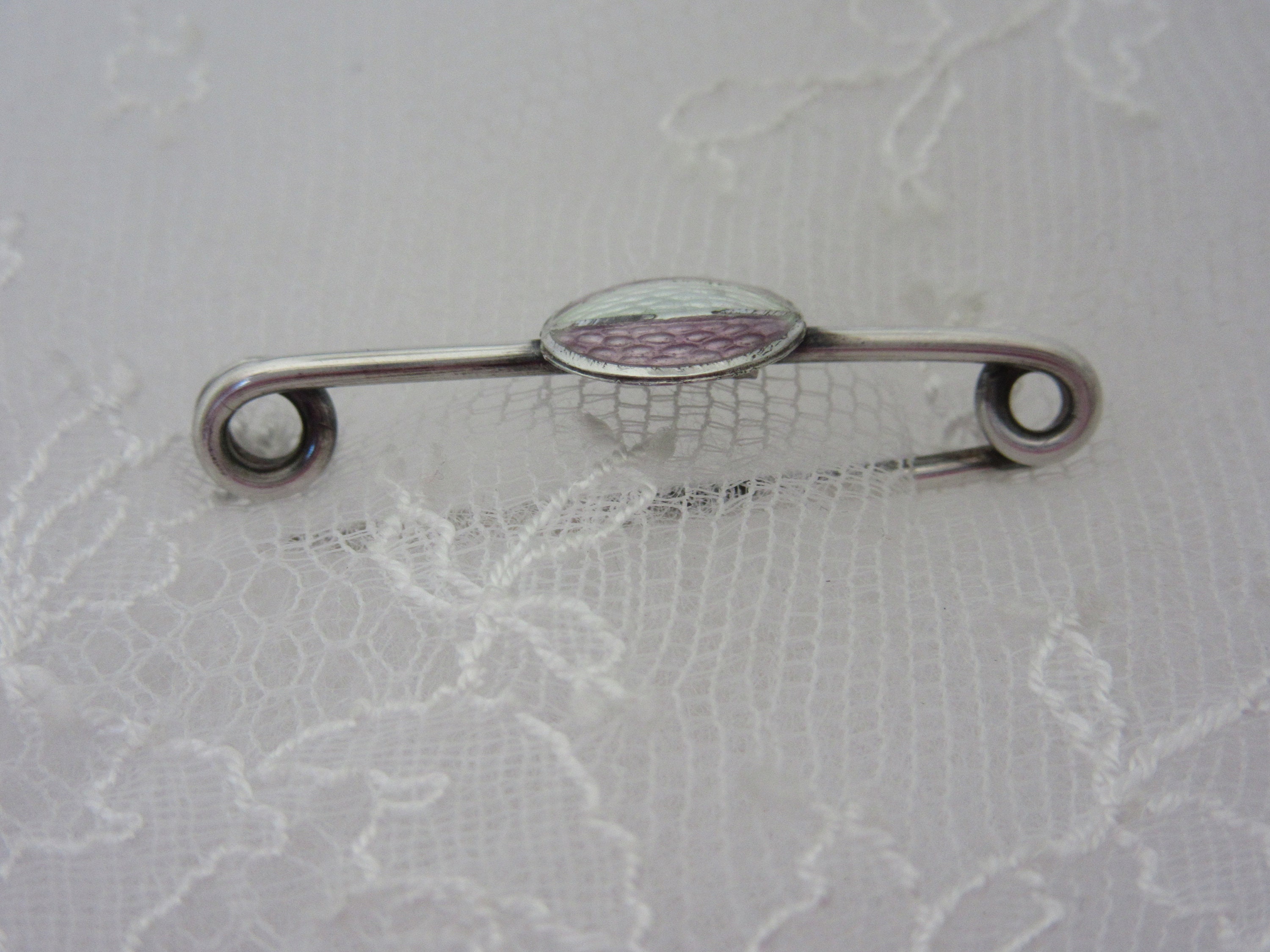 Antique dress pin enamel and sterling silver Edwardian era Etsy