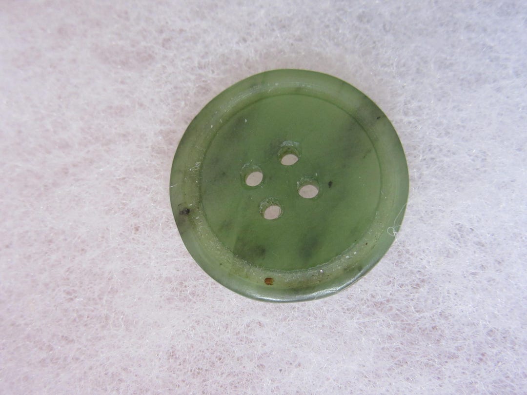 Medium Sew Through Button Natural Jade Stone Collector Button - Etsy