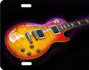 Gibson Less Paul sunburst guitar personalized customized novelty Front License Plate Decorative Aluminum Sign