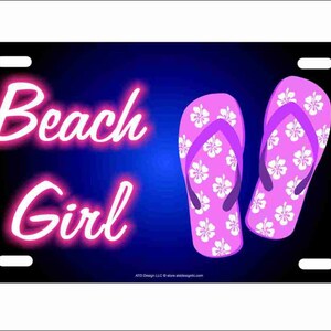 Beach Girl flip flops novelty License Plate decorative vanity aluminum sign front plate