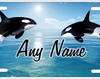 Orca Killer Whale Personalized Custom novelty vanity front License Plate Decorative Aluminum Sign