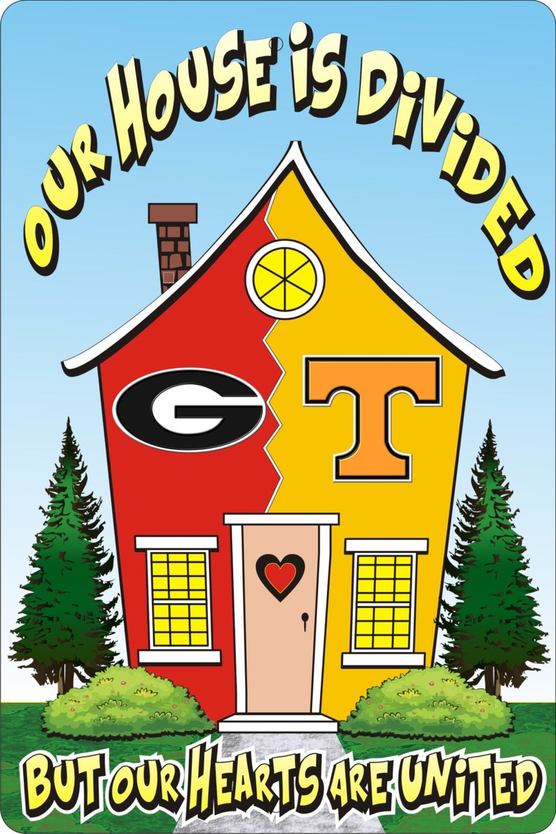 House Divided Hearts United Personalized Custom Aluminum Sign Etsy
