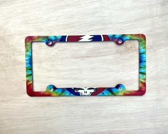 Steal your face License Plate Frame Decorative License Plate Holder Tie dye Car Tag Frame