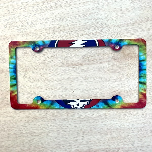 Steal your face License Plate Frame Decorative License Plate Holder Tie dye Car Tag Frame