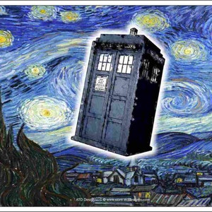 van gogh noite estrelada Tardis novidade placa dianteira decorativa etiqueta de carro vaidade
