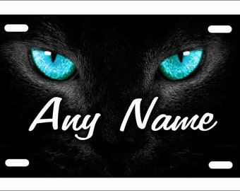 Black panther blue eyes personalized novelty front license plate decorative vanity aluminum car tag