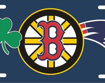 "Benutzerdefiniertes Nummernschild ""Boston Sport"" -Teams mit kombinierten Logos."
