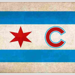 Chicago Flag Art Novidade Placa dianteira Cubs Etiqueta decorativa de alumínio para carro
