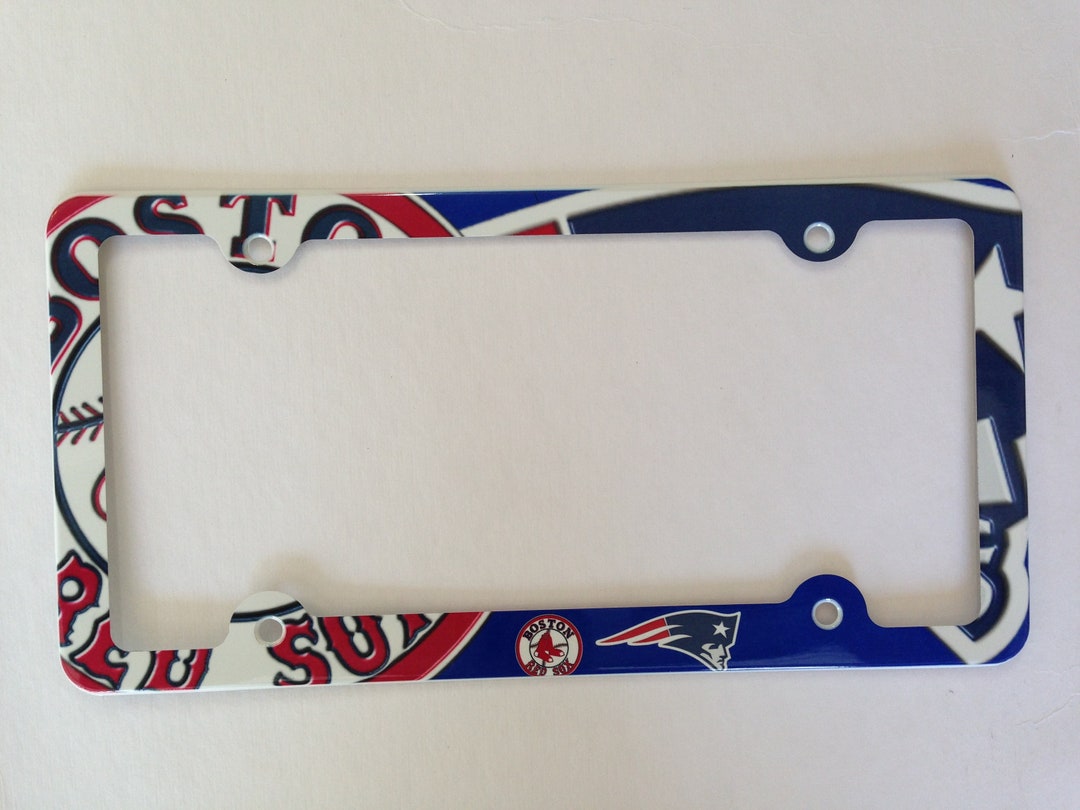 Red Sox Patriots License Plate Frame Decorative Plate Holder Etsy
