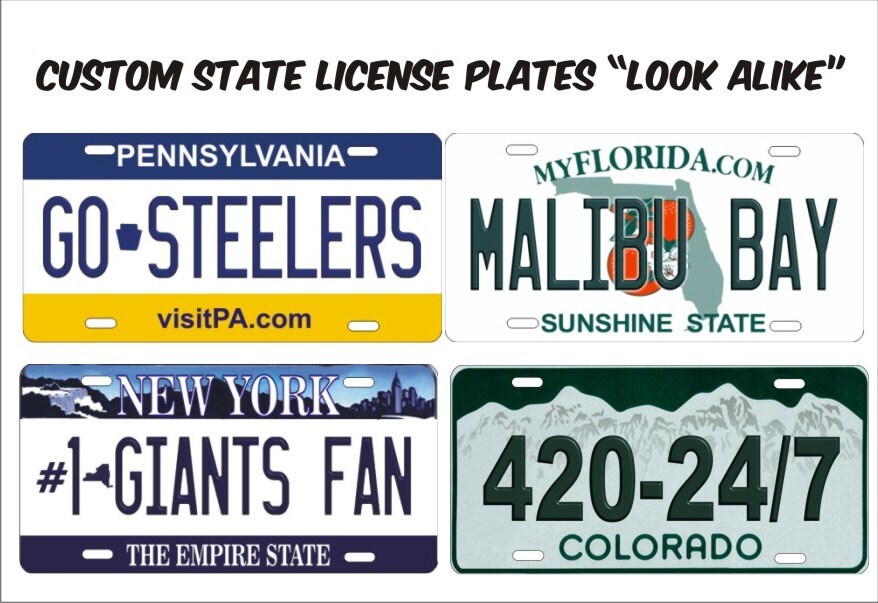 Custom Novelty Front License Plate Any State Vanity Decorative Etsy