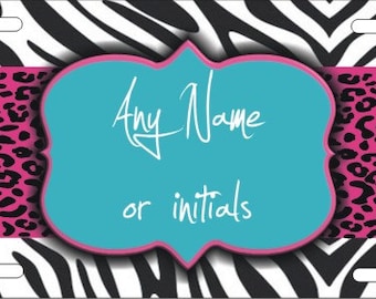 zebra cheetah pattern design Personalized Custom Novelty front License Plate decorative vanity car tag