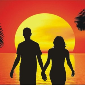 Couple Holding Hands Personalized Custom Novelty front License plates lovers on the Beach red auto tag