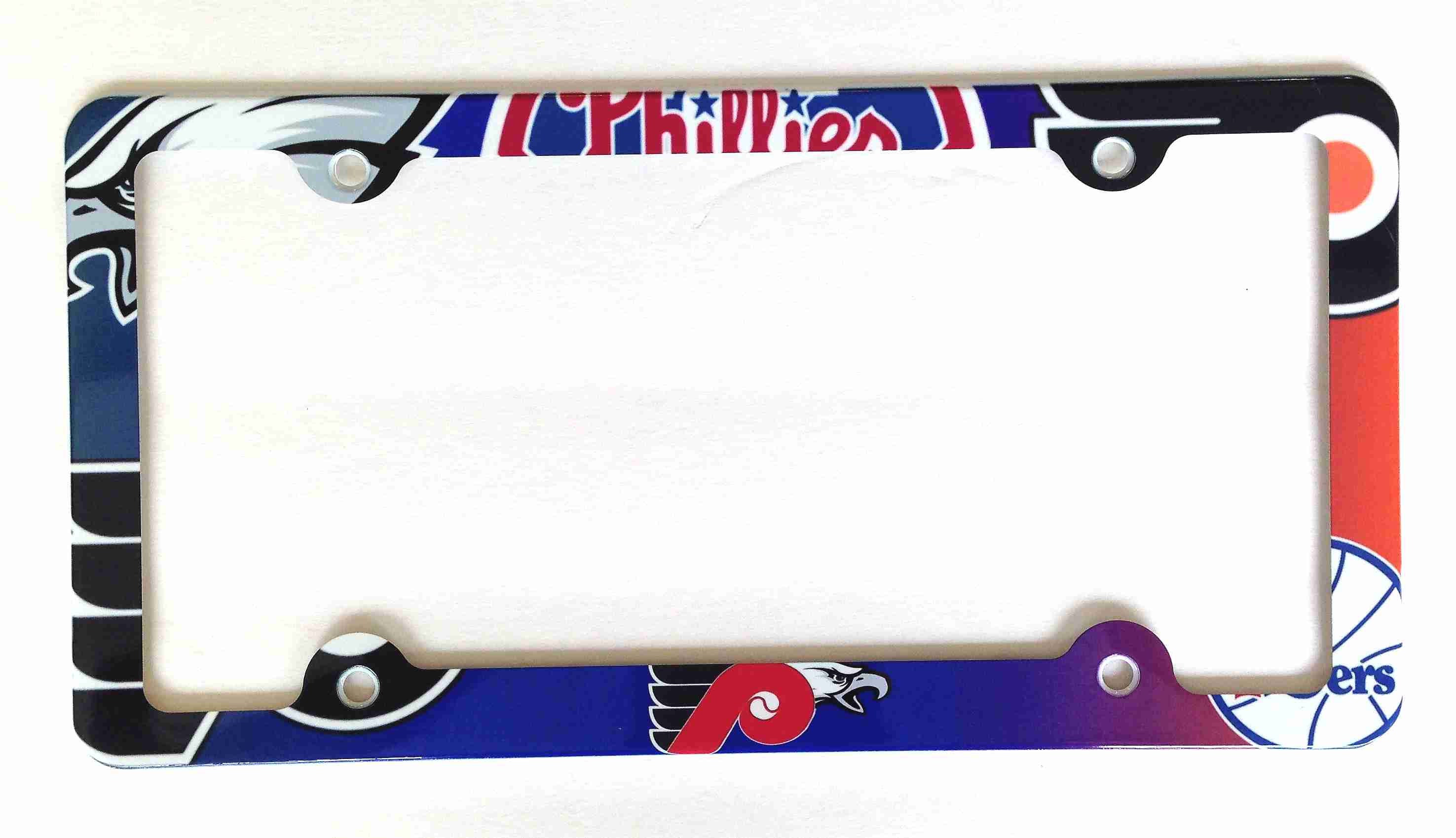 Soccer License Plate Frames - 2 Pack, Stainless Steel, 12.2x6.2 Inch, Funny Sport Design For Car