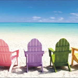 Beach Chairs Tropical Beach Scene Personalized Custom Novelty front License Plate Decorative auto tag