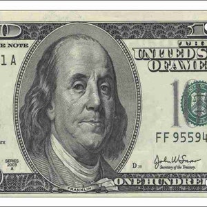 Hundert Dollar 100 Dollar Geldschein Personalisiert Custom Novelty Front License Plate dekorative Auto Tag