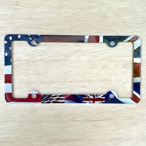 USA Britain union jack flags License Plate Frame Decorative License Plate Holder American British pride