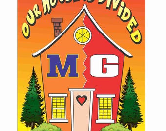 House Divided Hearts United Personalized Custom Aluminum sign any Sports Teams or schools 12 x 8 inch