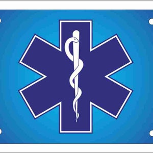 EMT EMS Star of life Personalized front License plate Decorative Vanity Aluminum Car Tag
