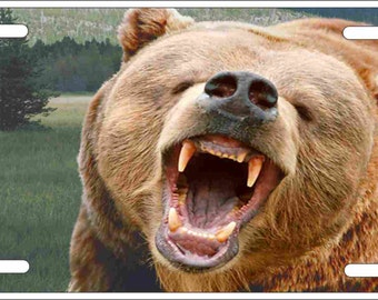 Grizzly Bear Personalized Custom novelty vanity front License Plate