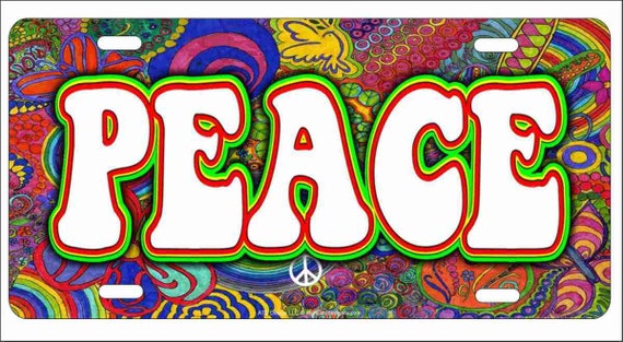 Peace Sign Hippie Art Novelty Front License Plate Decorative - Etsy
