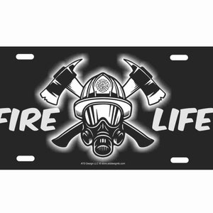 Fire Life Novelty License Plate Firefighter fire rescue decorative vanity aluminum sign