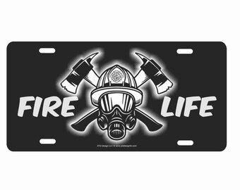 Fire Life Novelty License Plate Firefighter fire rescue decorative vanity aluminum sign