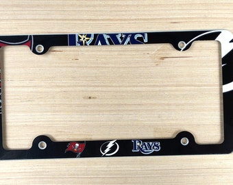 Tampa Bay Sports Teams License Plate Frame, Aluminum Metal