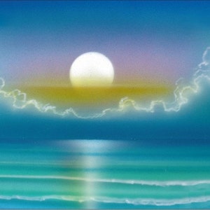 Airbrush Beach Scene Personalized Custom Novelty front License Plate decorative vanity aqua auto tag