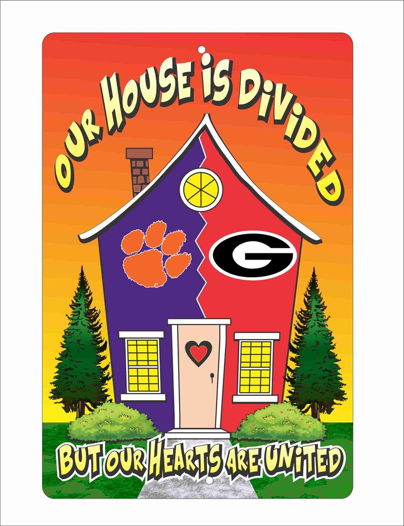 House Divided Hearts United Personalized Custom Aluminum Sign Etsy