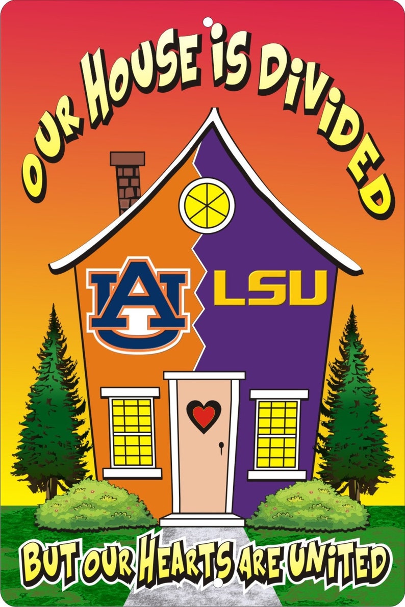 House Divided Hearts United Personalized Custom Aluminum Sign Etsy