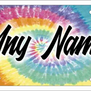 tiedye Personalized Custom Novelty front License Plate Decorative vanity car tag