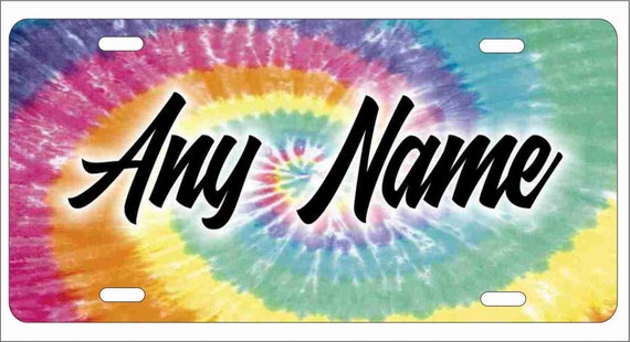 Tiedye Personalized Custom Novelty Front License Plate Etsy