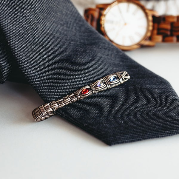 Birthstone Tie Bar Etsy