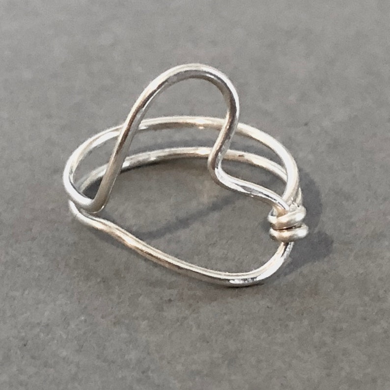 Midi Ring Promise Ring Silver Heart Ring Bridesmaid Gift, Gift for Teen Birthday Gift for Her
