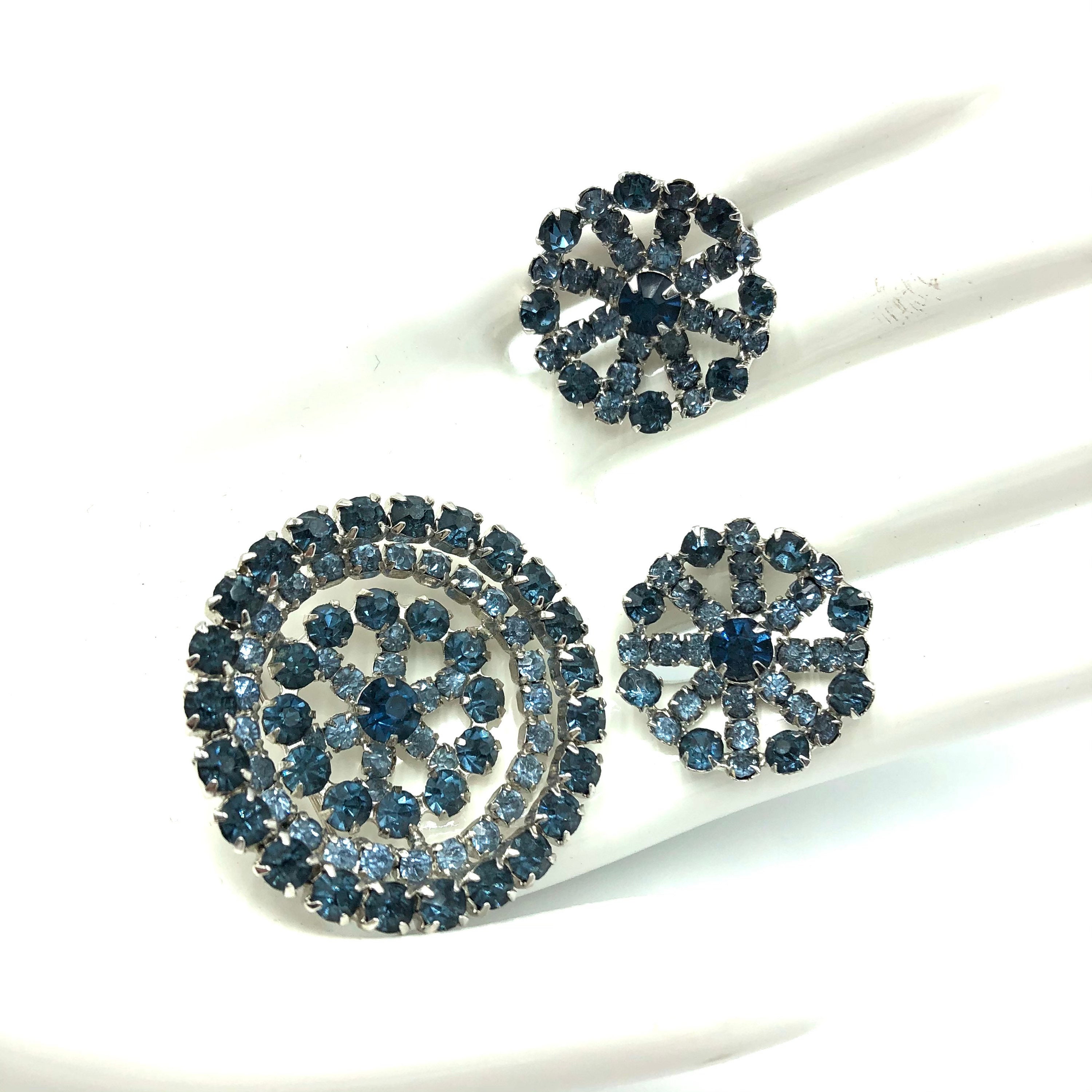 Vintage CONTINENTAL Brooch and Earring Set Costume Jewelry 2 Etsy