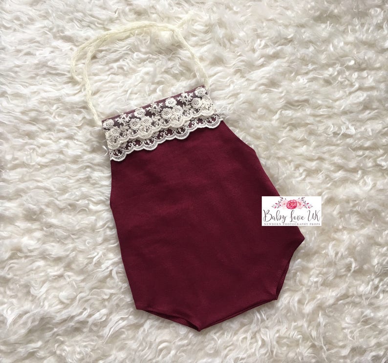 Sitter Romper Wine Romper Burgundy Lace Sitter Romper Baby Photo Prop UK Seller Christmas Prop Outfit