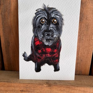 Custom Pet Portrait Original Hand-Painted Acrylic Brush tip Artwork Archival Paper Personalized Animal Art Original Art Dog Art Cat Art