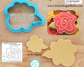 Wonky Rose Cookie Cutter and Fondant Cutter by Sweet Sugar Belle - **Guideline Sketch to Print Below**